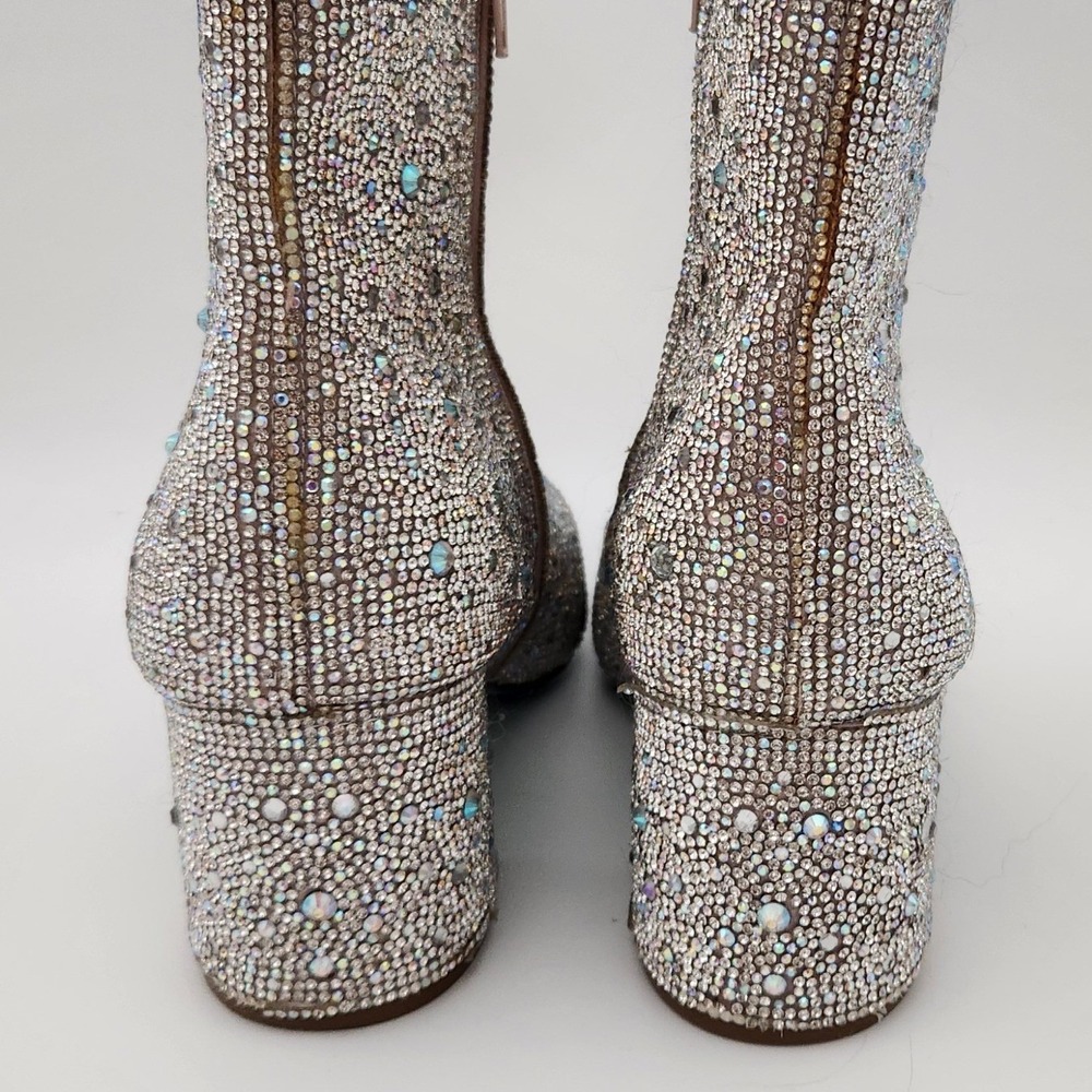Betsey Johnson Kyla Ankle Booties Women 10 Blue Rhinestone Western Glam SB-KYLA - Picture 3 of 7